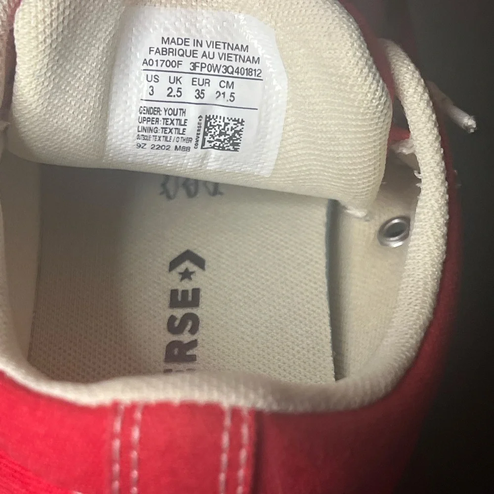 Converse Red Canvas Sneakers with White Accents